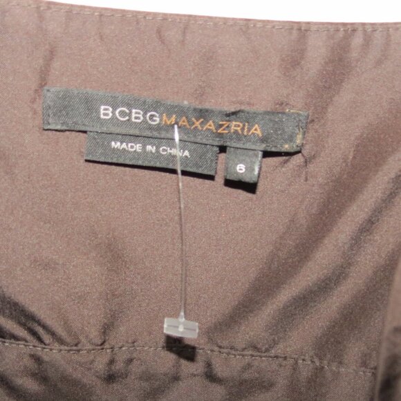 BCBG Brown Silk Cocktail Dress - Picture 4 of 4